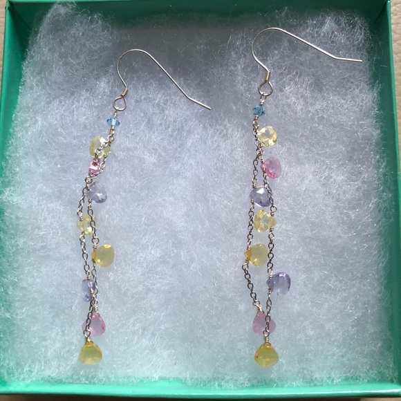Amethyst, citrine, pink tourmaline,peridot earring - Picture 2 of 8